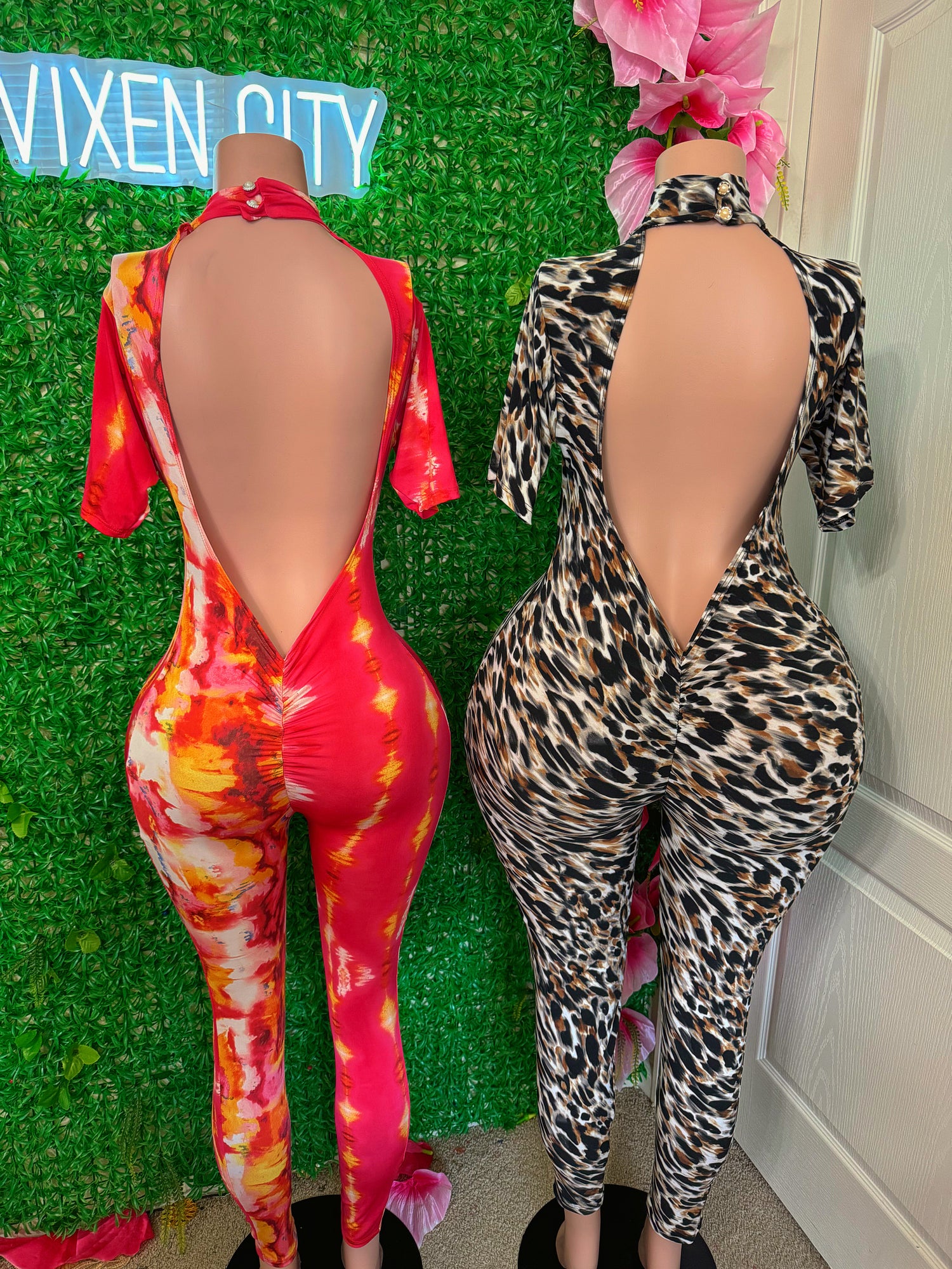 Open back jumpsuits