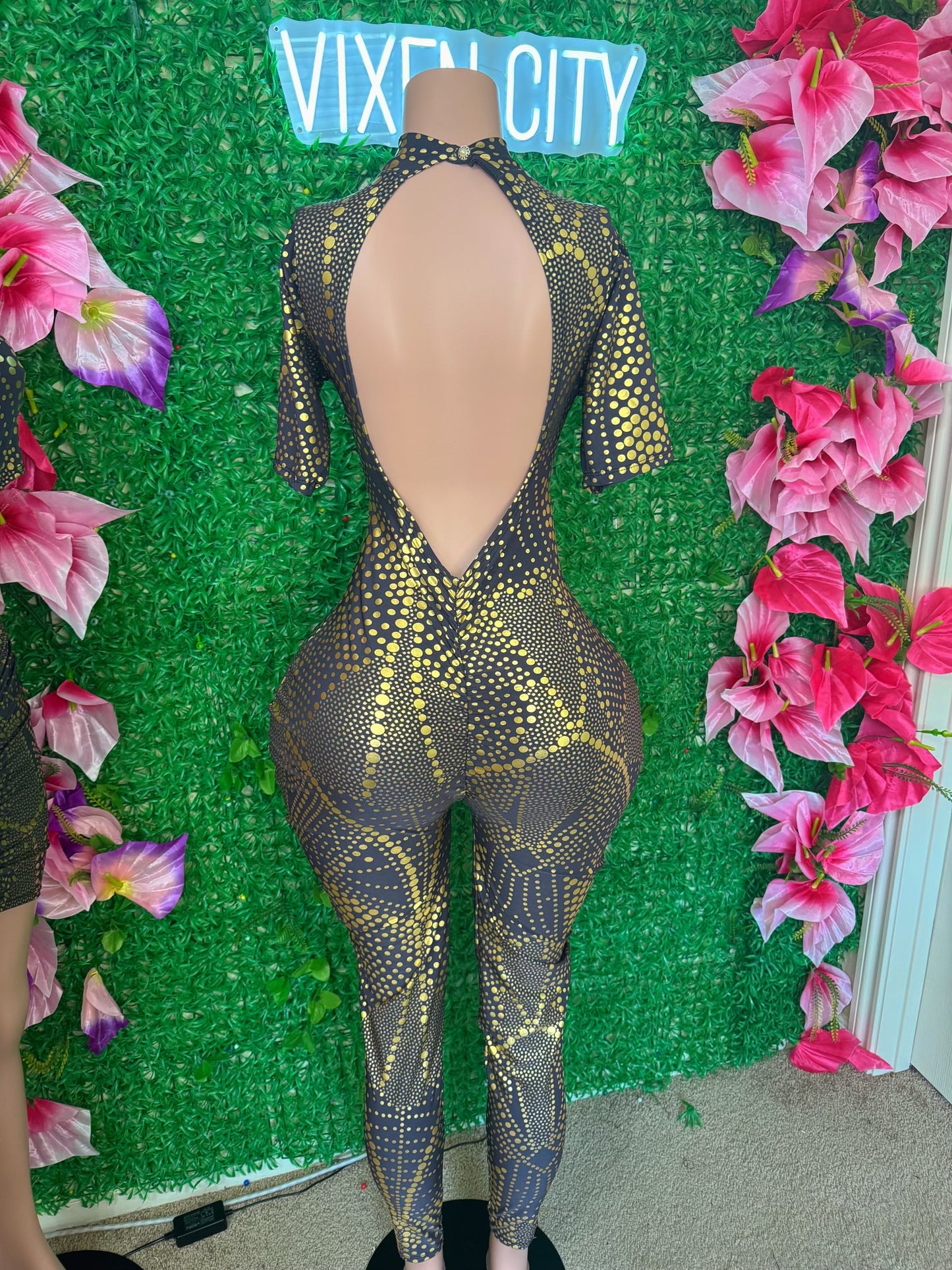 Gold Polkadot Bodysuit