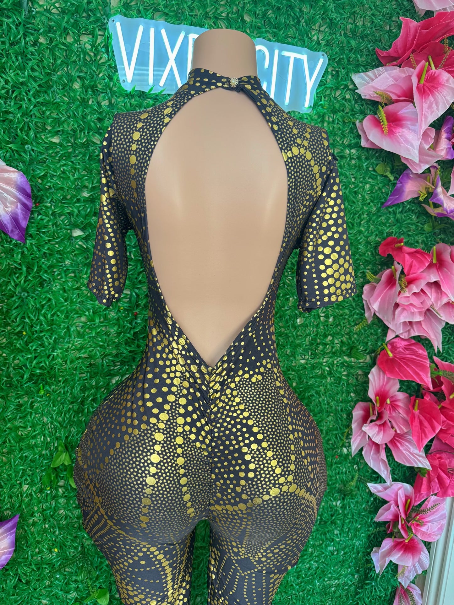 Gold Polkadot Bodysuit