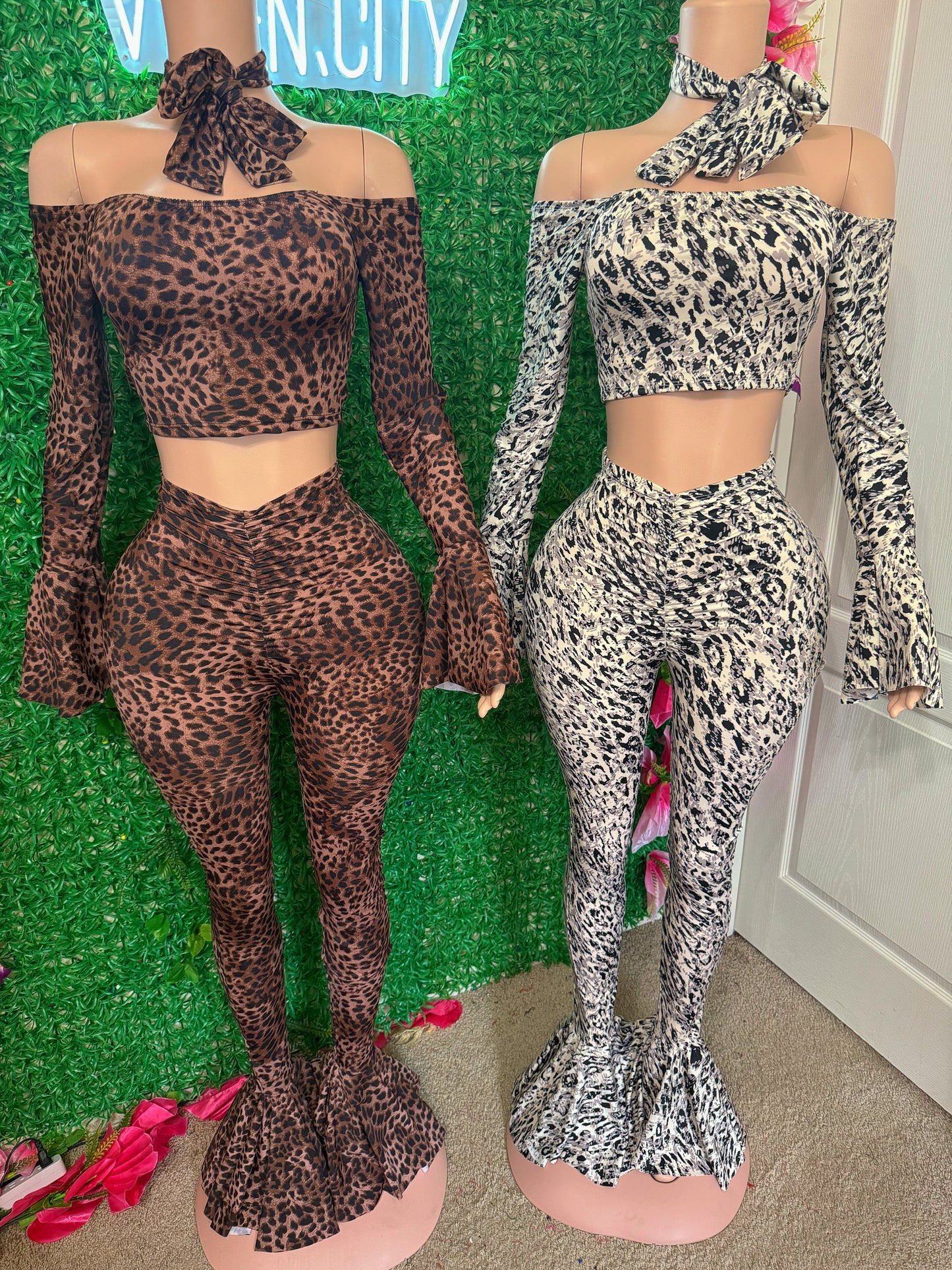 Cheetah print two piece