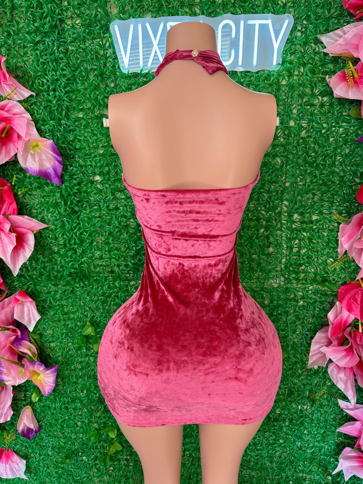 Pink Velvet Dress