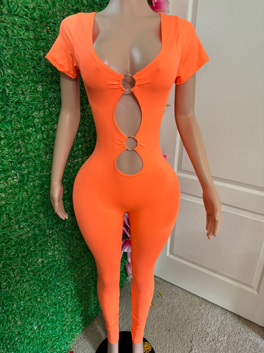 Bright orange jumpsuit