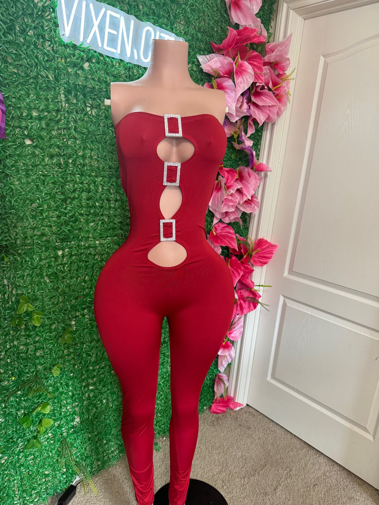 Red One-piece Jumpsuit