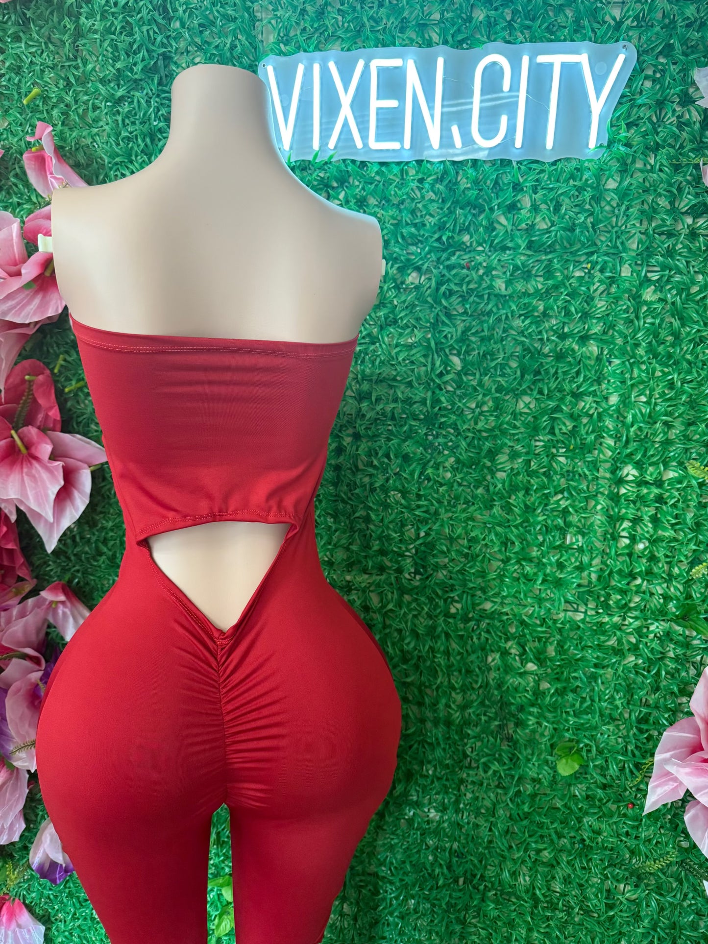 Red One-piece Jumpsuit