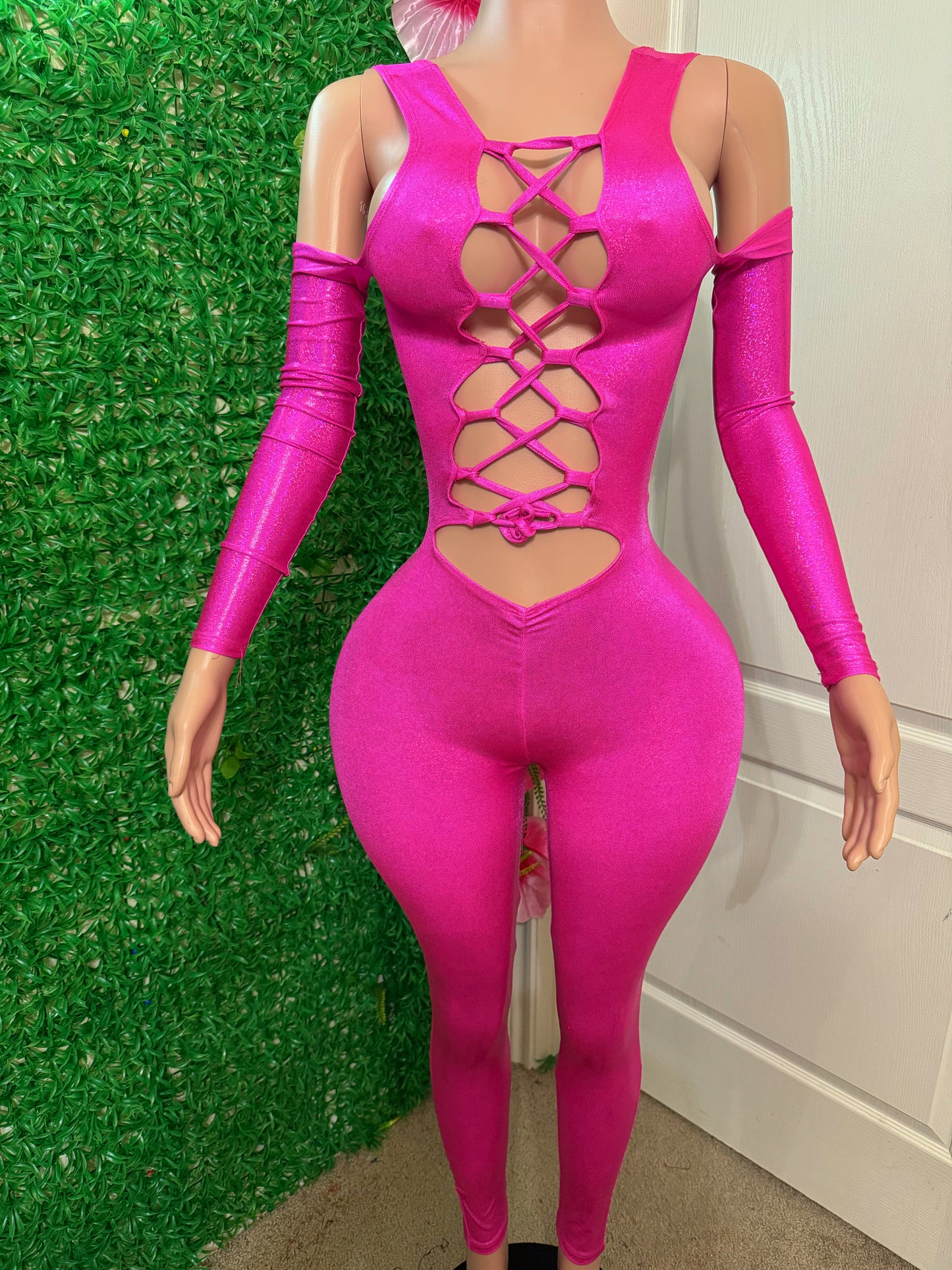 Glossy pink Jumpsuit